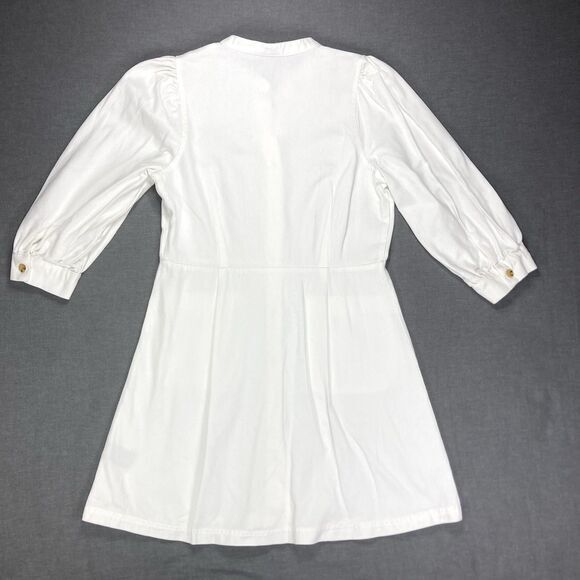 Who What Wear Denim Dress Women M White Classic Puffer Sleeve Sophisticated Chic - Picture 6 of 16